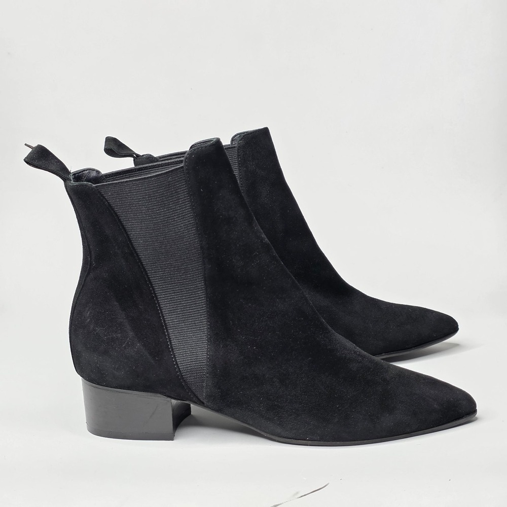 Michele Lopriore Women's Ankle Boots Size‎ 6.5 Black Suede Pull On Shoes Italy